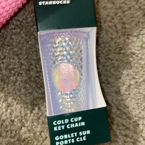 Starbucks studded keychain silver